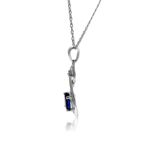 Oval Tanzanite & Diamond Infinity Style Pendant - Park City Jewelers