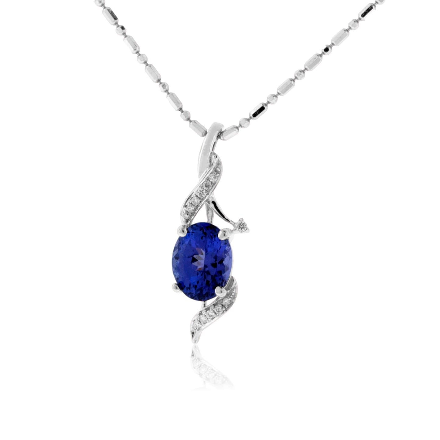 Oval Tanzanite & Diamond Pendant - Park City Jewelers