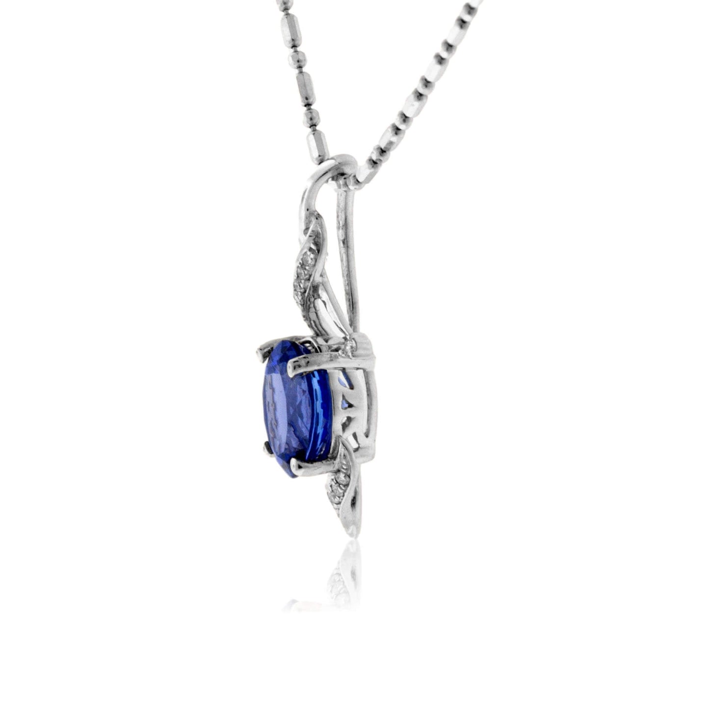 Oval Tanzanite & Diamond Pendant - Park City Jewelers