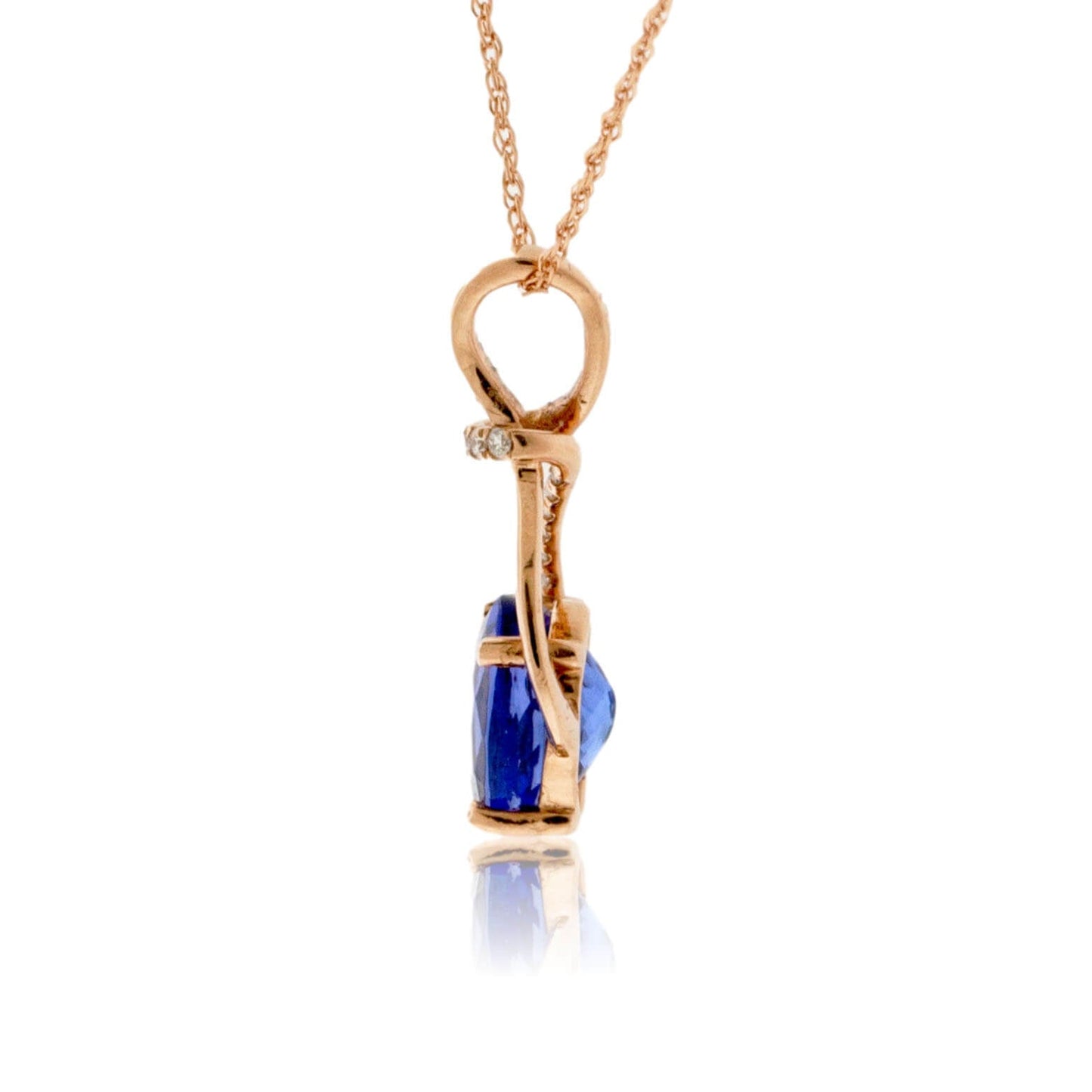 Oval Tanzanite & Diamond Pendant - Park City Jewelers