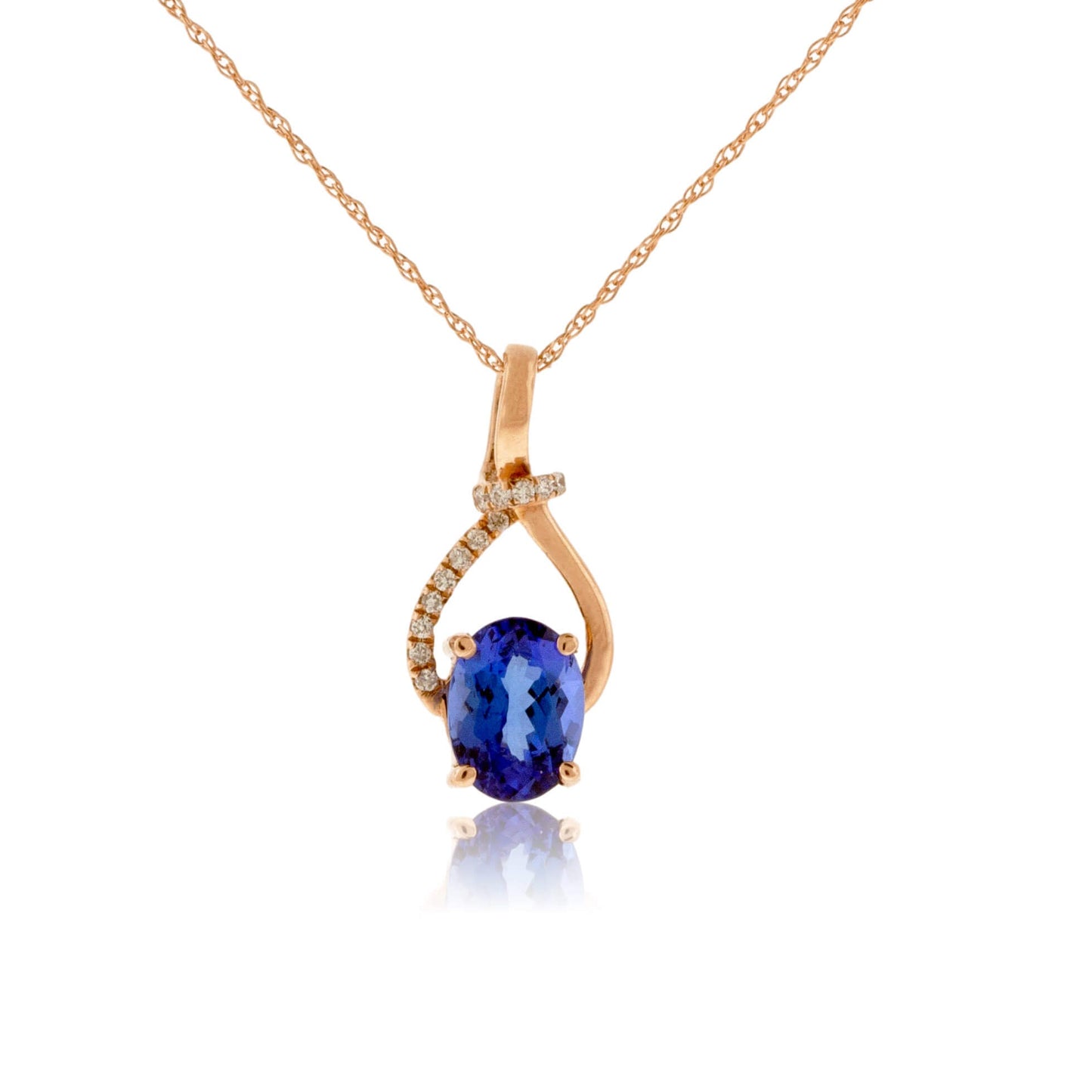 Oval Tanzanite & Diamond Pendant - Park City Jewelers
