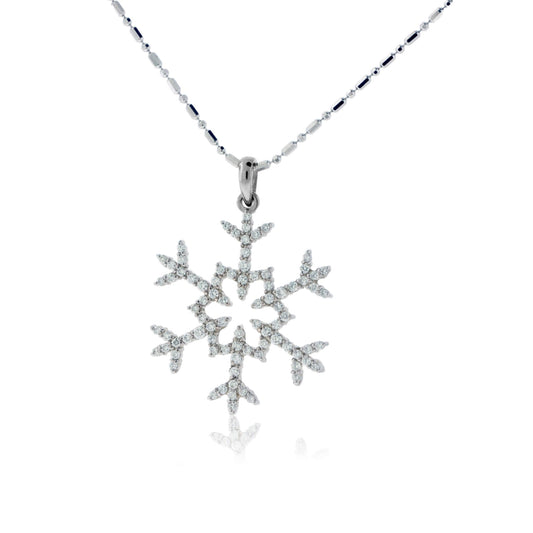 Pave Diamond Snowflake Pendant / Necklace - Park City Jewelers