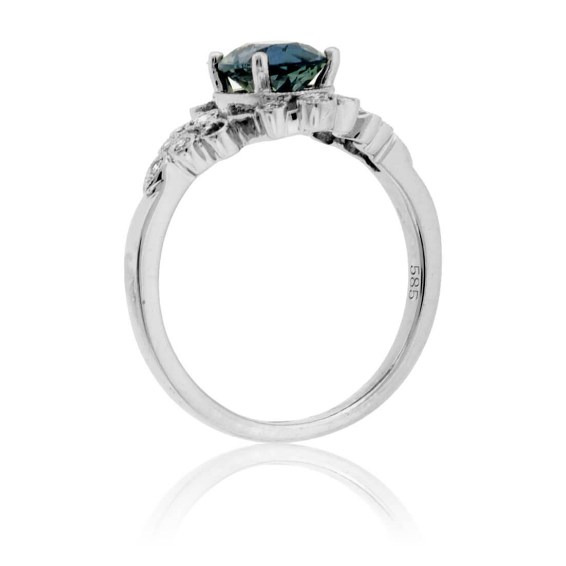 Peacock Blue-Green Sapphire & Diamond Ring - Park City Jewelers