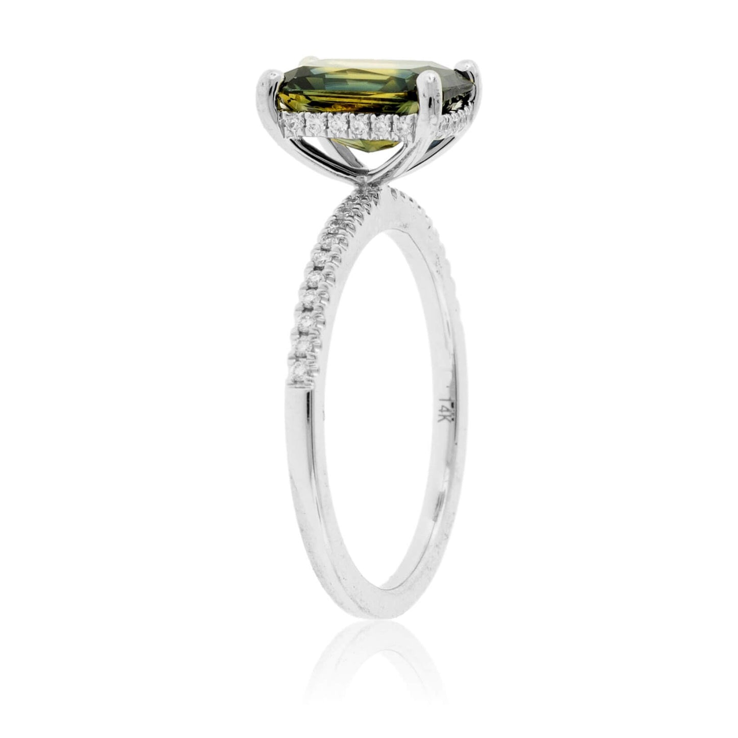 Peacock Blue-Green Sapphire & Diamond Ring - Park City Jewelers
