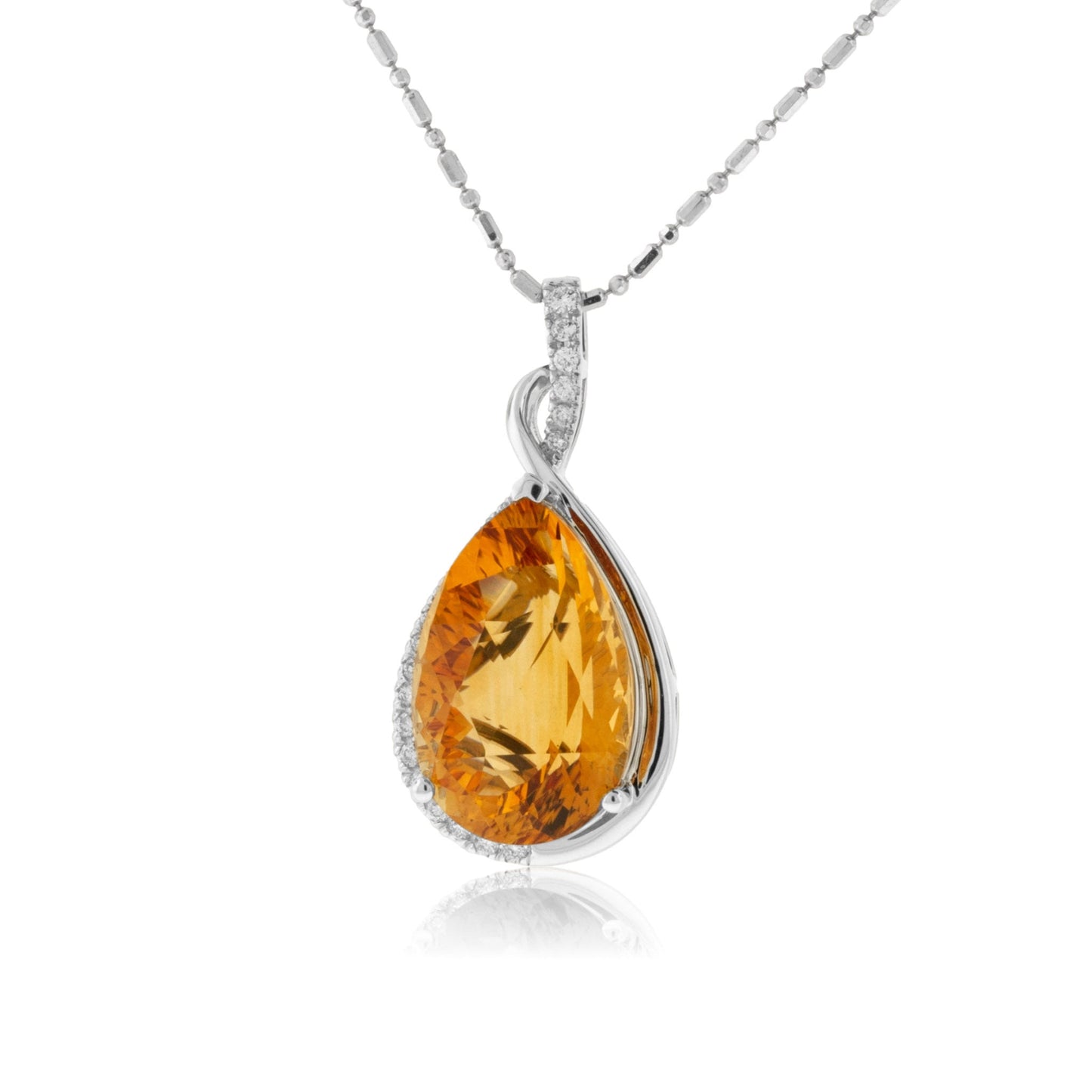 Pear Citrine & Diamond Pendant - Park City Jewelers