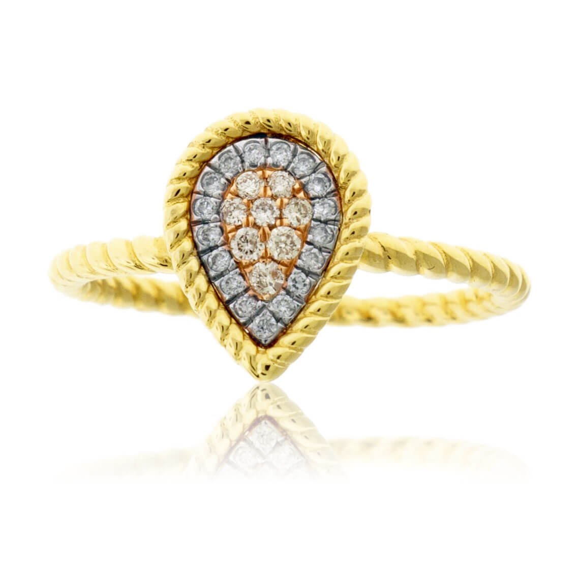 Pear Pink Diamond & Diamond Pear Shape Ring - Park City Jewelers