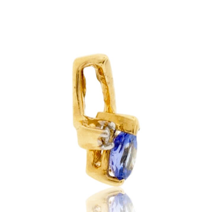 Pear Shaped Tanzanite Pendant with Diamond Accent - Park City Jewelers