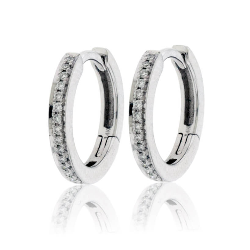 Petite Diamond Huggie Hoop Earrings - Park City Jewelers