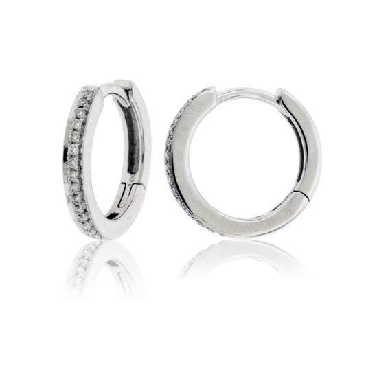 Petite Diamond Huggie Hoop Earrings - Park City Jewelers