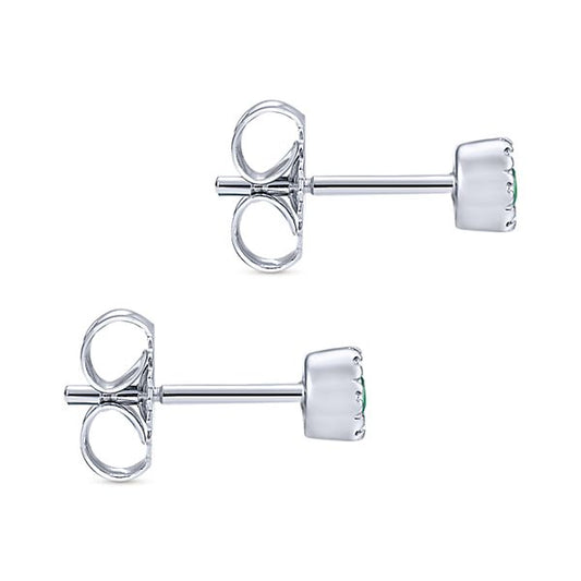 Petite Emerald and Diamond Stud Earrings - Park City Jewelers