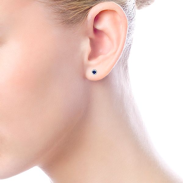 Petite Sapphire and Diamond Stud Earrings - Park City Jewelers