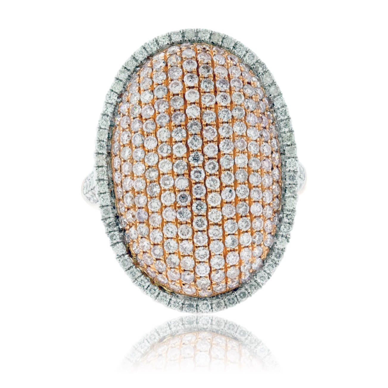 Pink Diamond & Diamond Oval Shape Ring - Park City Jewelers