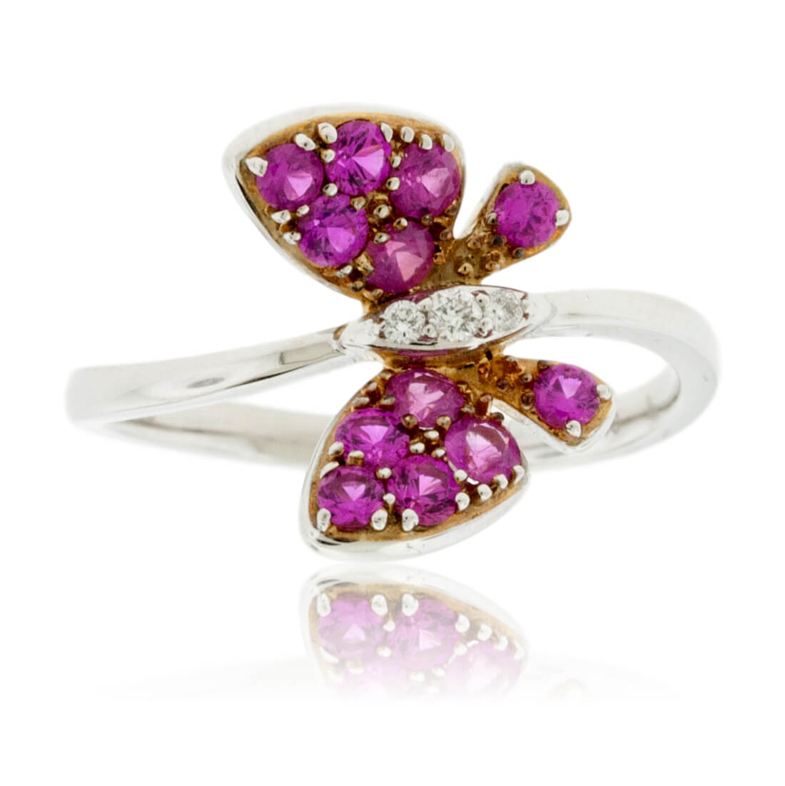 Pink Sapphire Winged Butterfly & Diamond Ring - Park City Jewelers