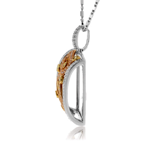 Pink, Yellow & White Diamond Pendant w/Chain - Park City Jewelers