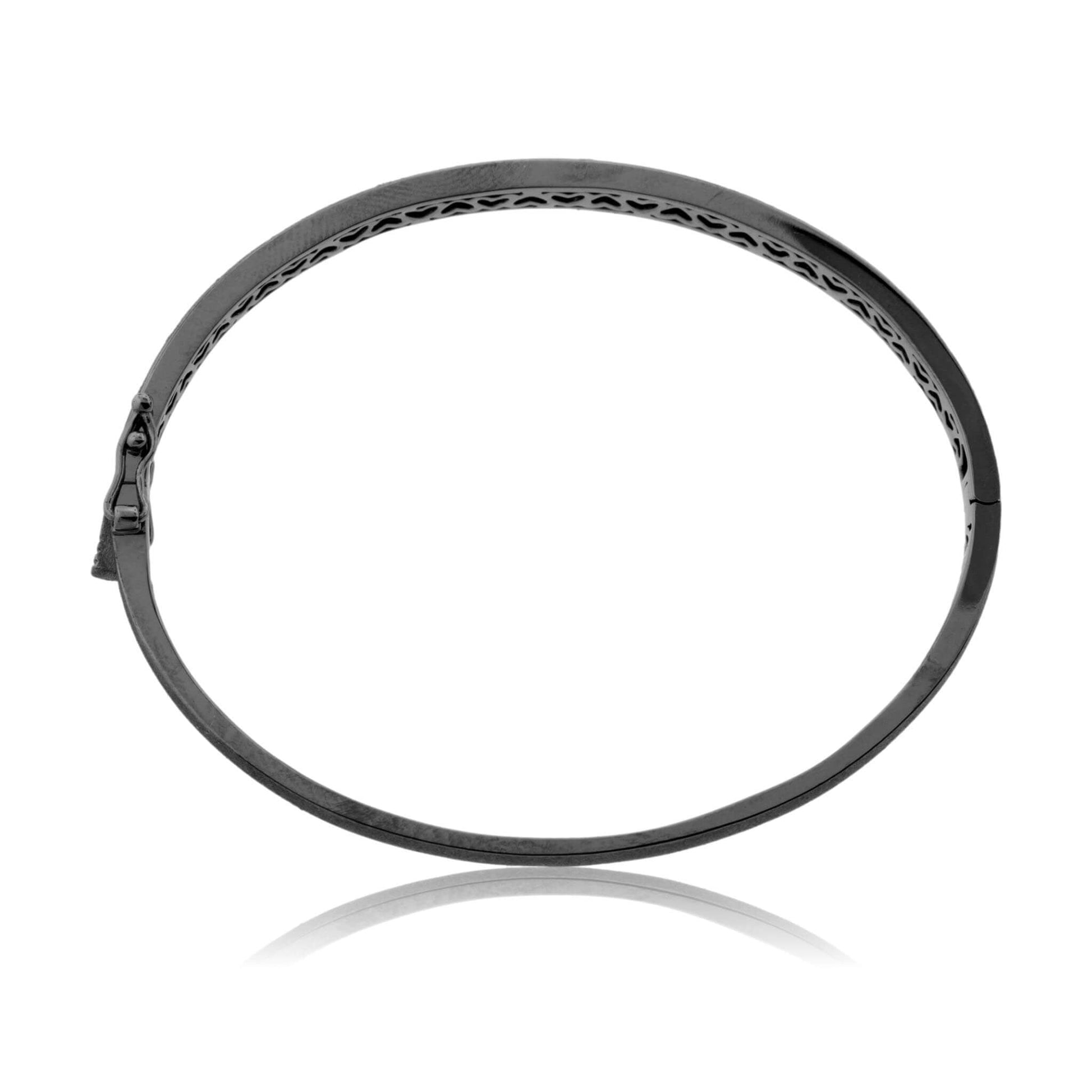 Plated Black Gold Satin Finish Flush Set Diamond Bracelet - Park City Jewelers