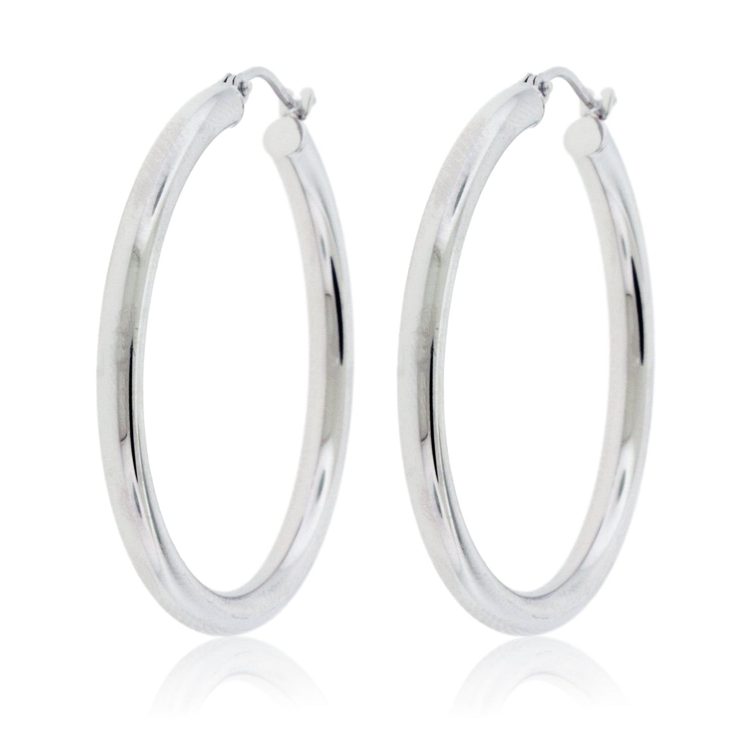 Polished 2.5mm Tube Hoop Earrings - Park City Jewelers
