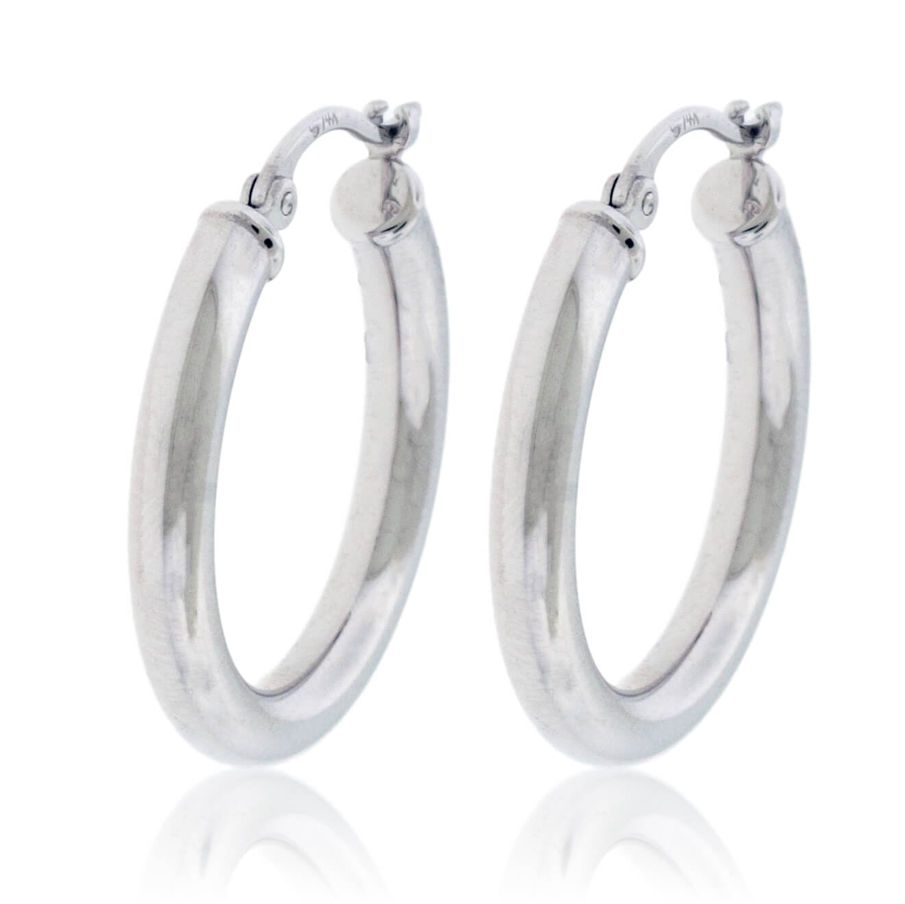 Polished 3.0mm Tube Hoop Earrings - Park City Jewelers