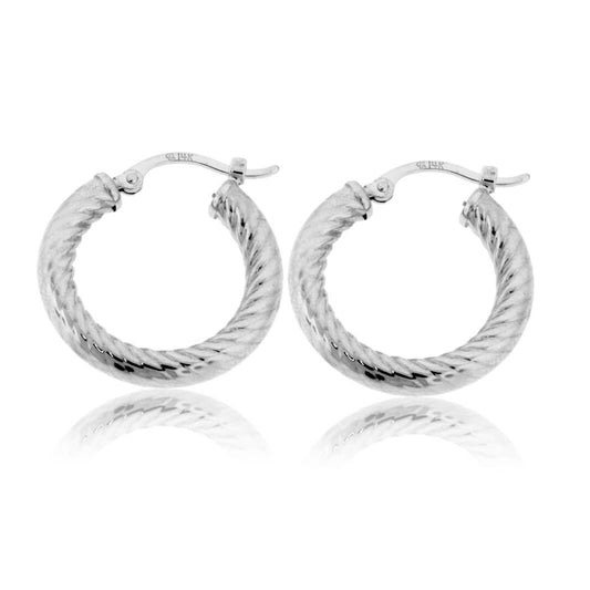 Polished 3.0mm Twist Tube Hoop Earrings - Park City Jewelers