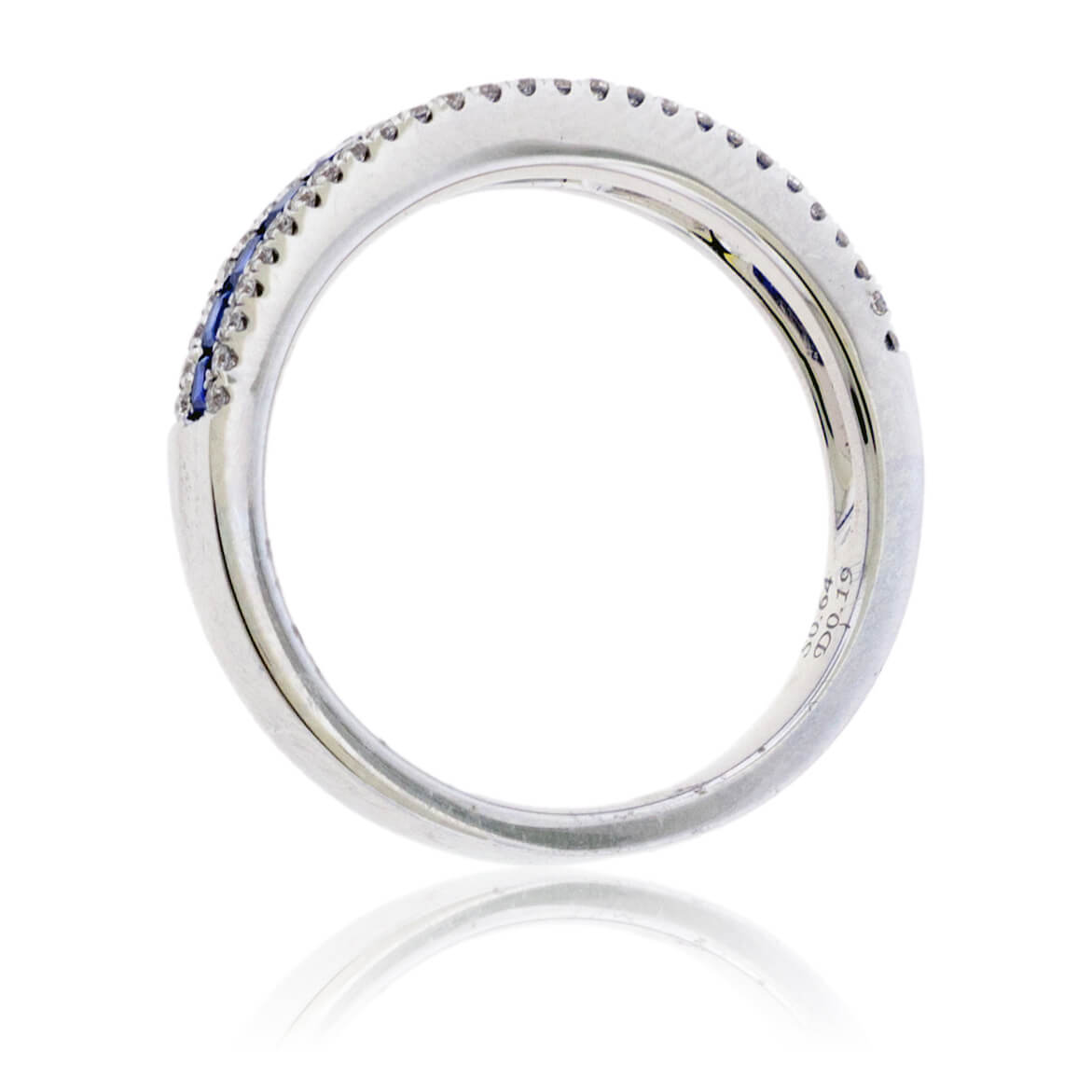 Princess Cut Sapphire & Diamond Lined Band - Park City Jewelers