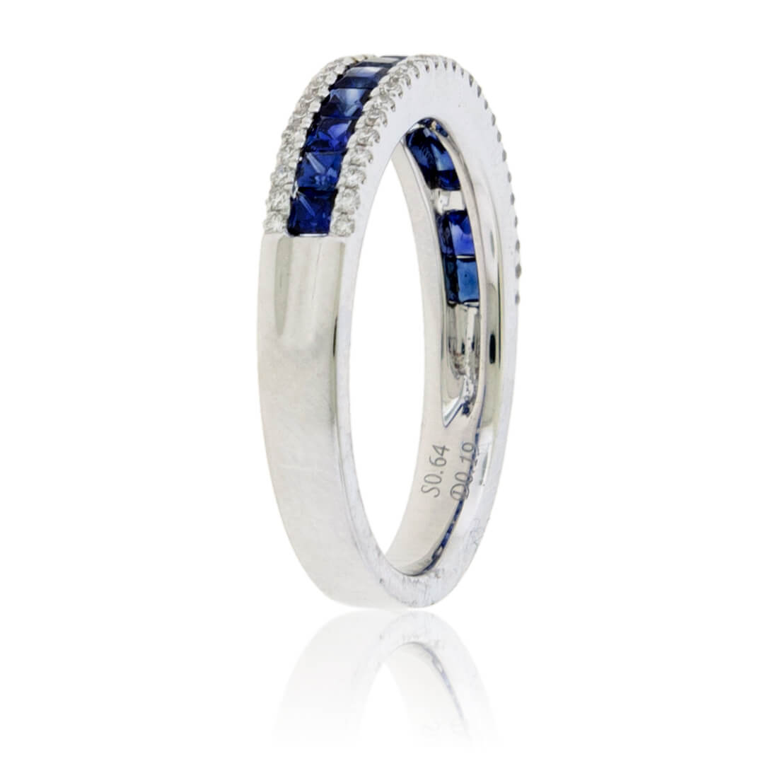 Princess Cut Sapphire & Diamond Lined Band - Park City Jewelers