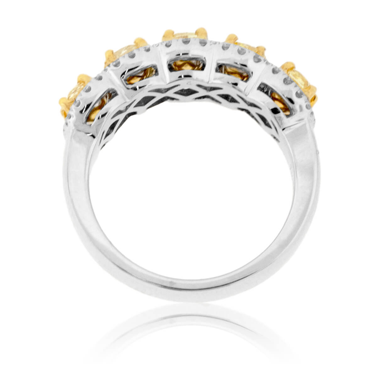 Princess Cut Yellow Diamond & Diamond Band - Park City Jewelers