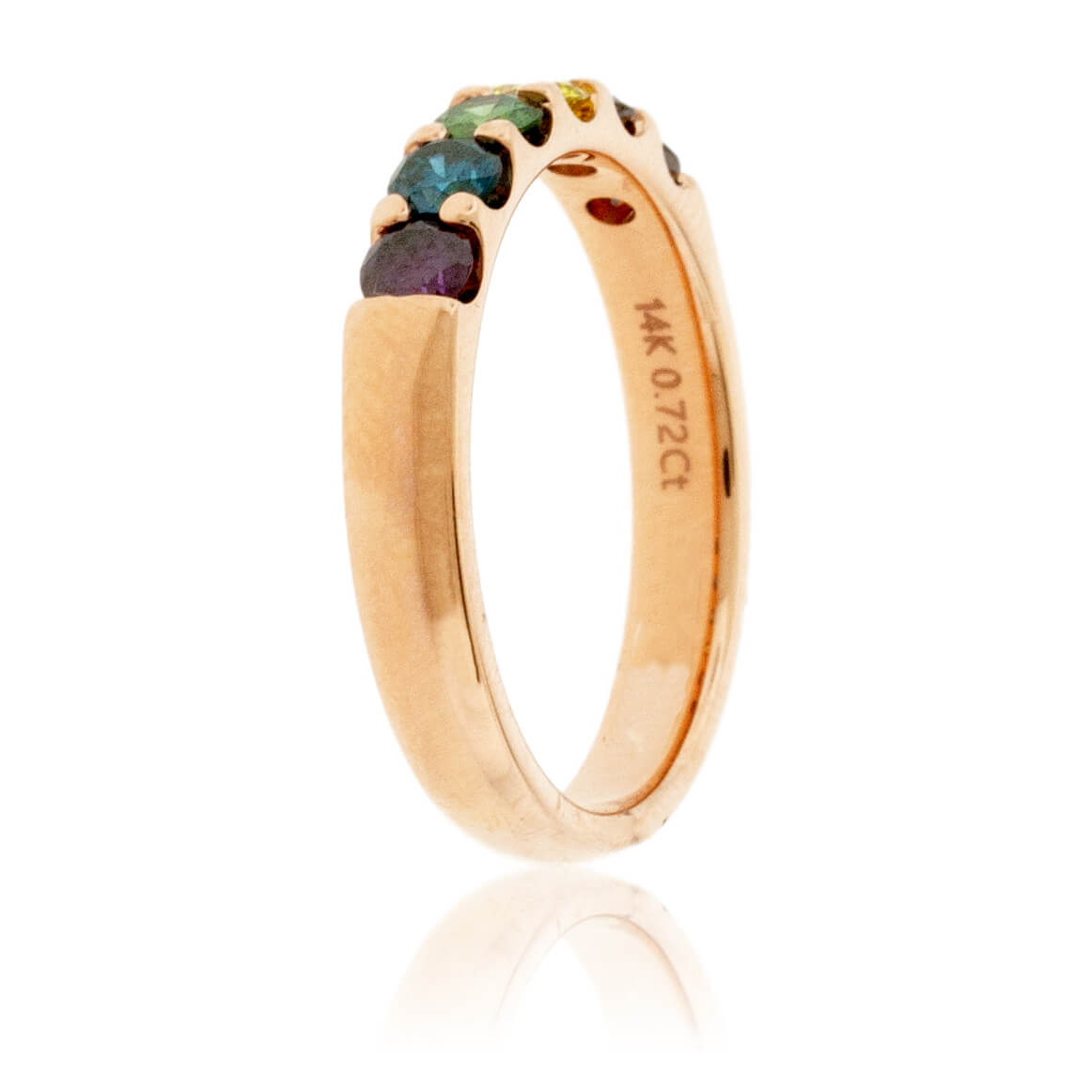 Prong Set Colored Diamond Rainbow Style Band - Park City Jewelers