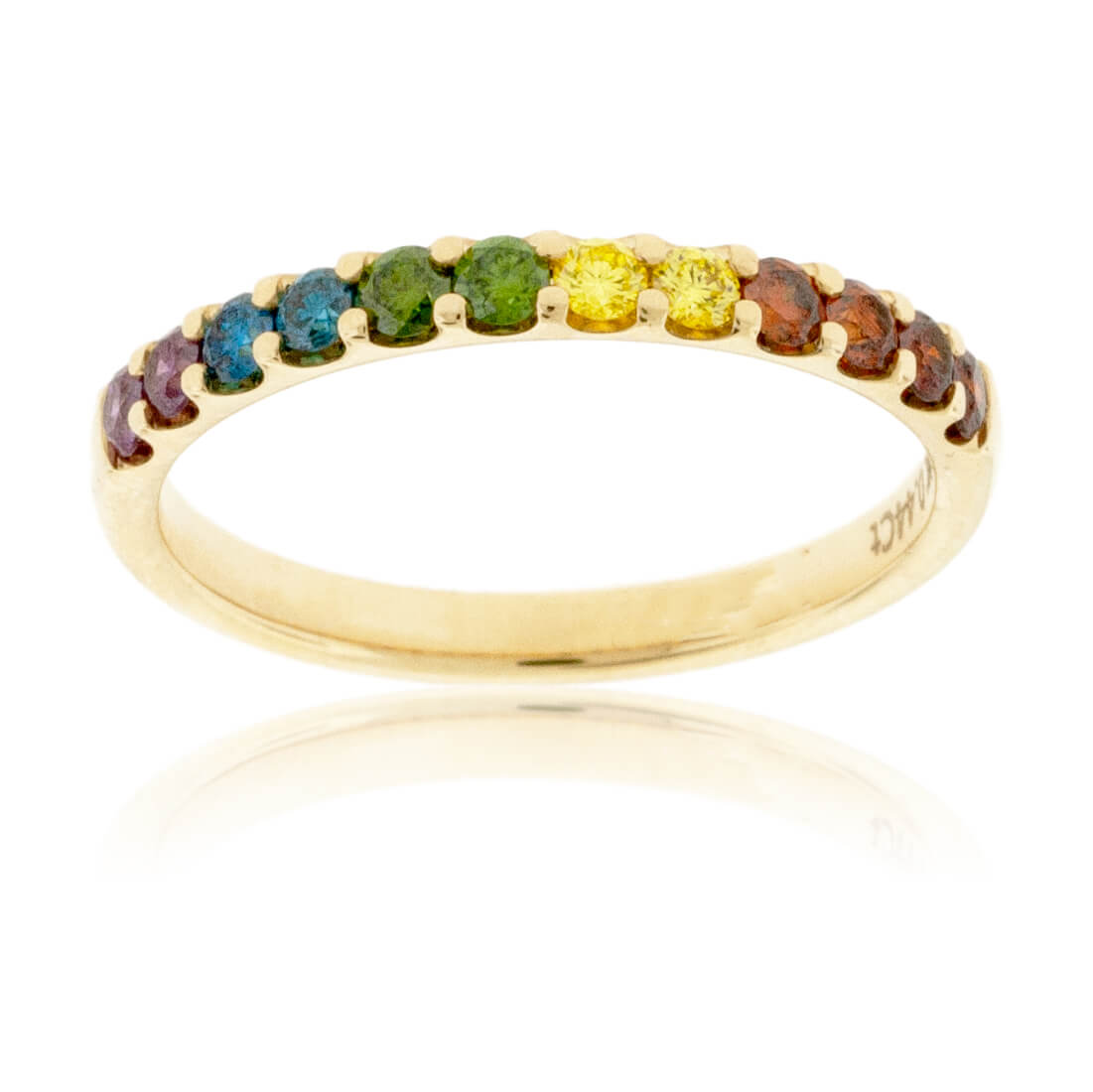 Prong Set Colored Diamond Rainbow Style Band - Park City Jewelers