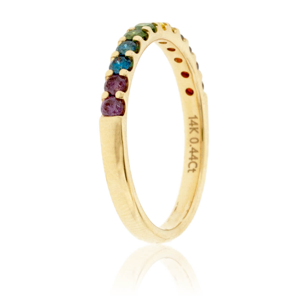 Prong Set Colored Diamond Rainbow Style Band - Park City Jewelers