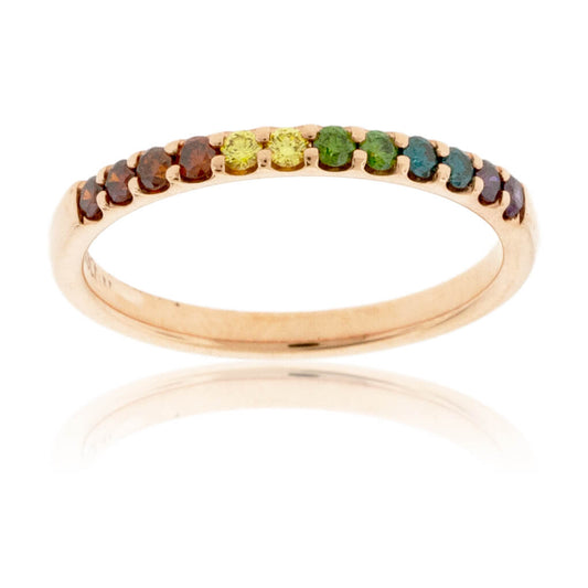 Prong Set Colored Diamond Rainbow Style Band - Park City Jewelers