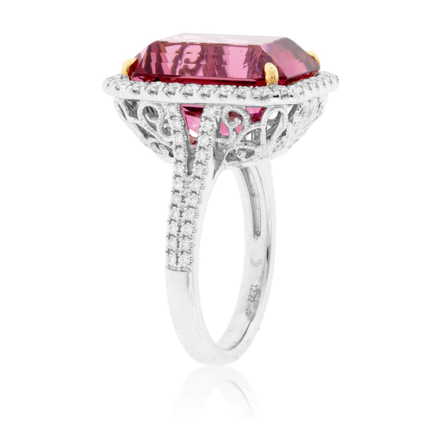 Radiant Tourmaline & Diamond Halo Ring - Park City Jewelers