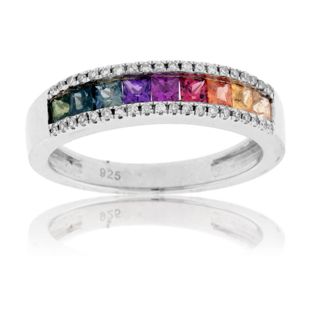 Rainbow Sapphire Diamond Ring Park City Jewelers
