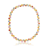 Rainbow Sapphire & Diamond Tennis Necklace - Park City Jewelers