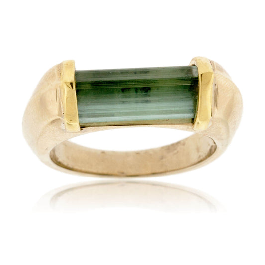 Raw Green Tourmaline Crystal Ring - Park City Jewelers