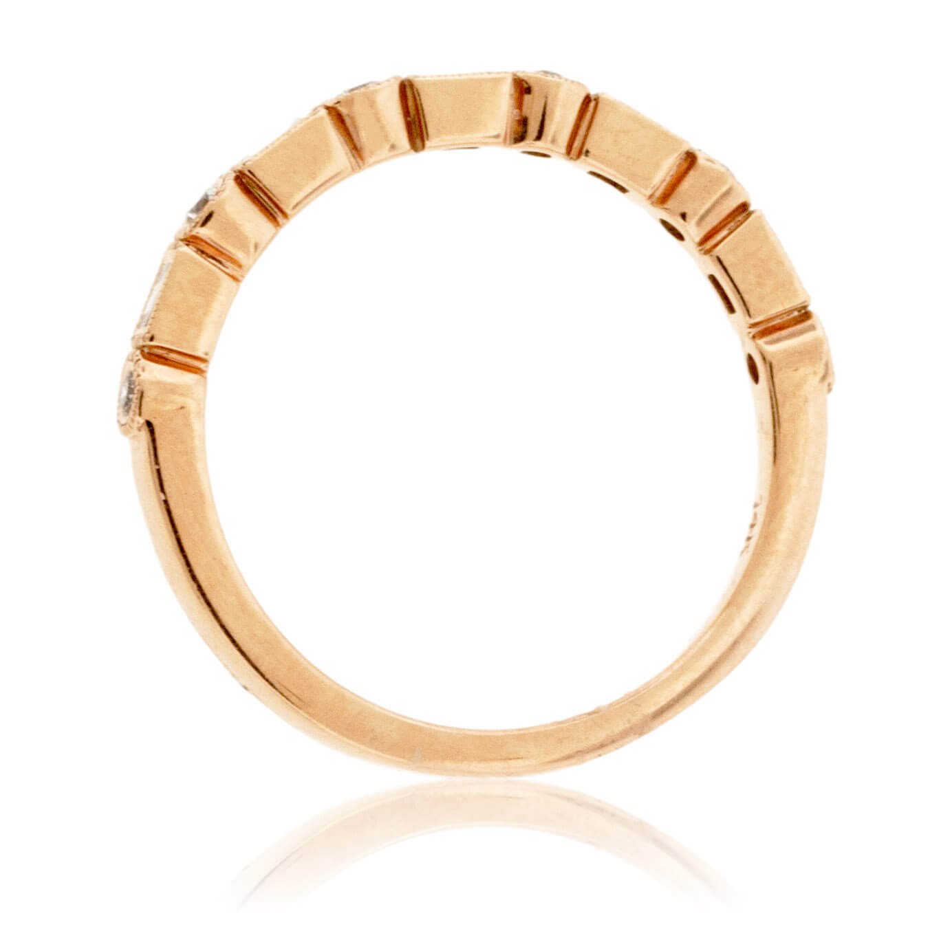 Rose Gold Baguette & Round Diamond Style Band - Park City Jewelers