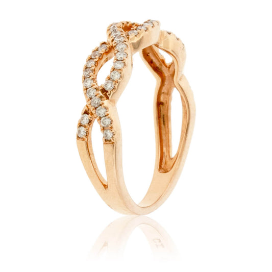 Rose Gold Diamond Infinity Style Band - Park City Jewelers