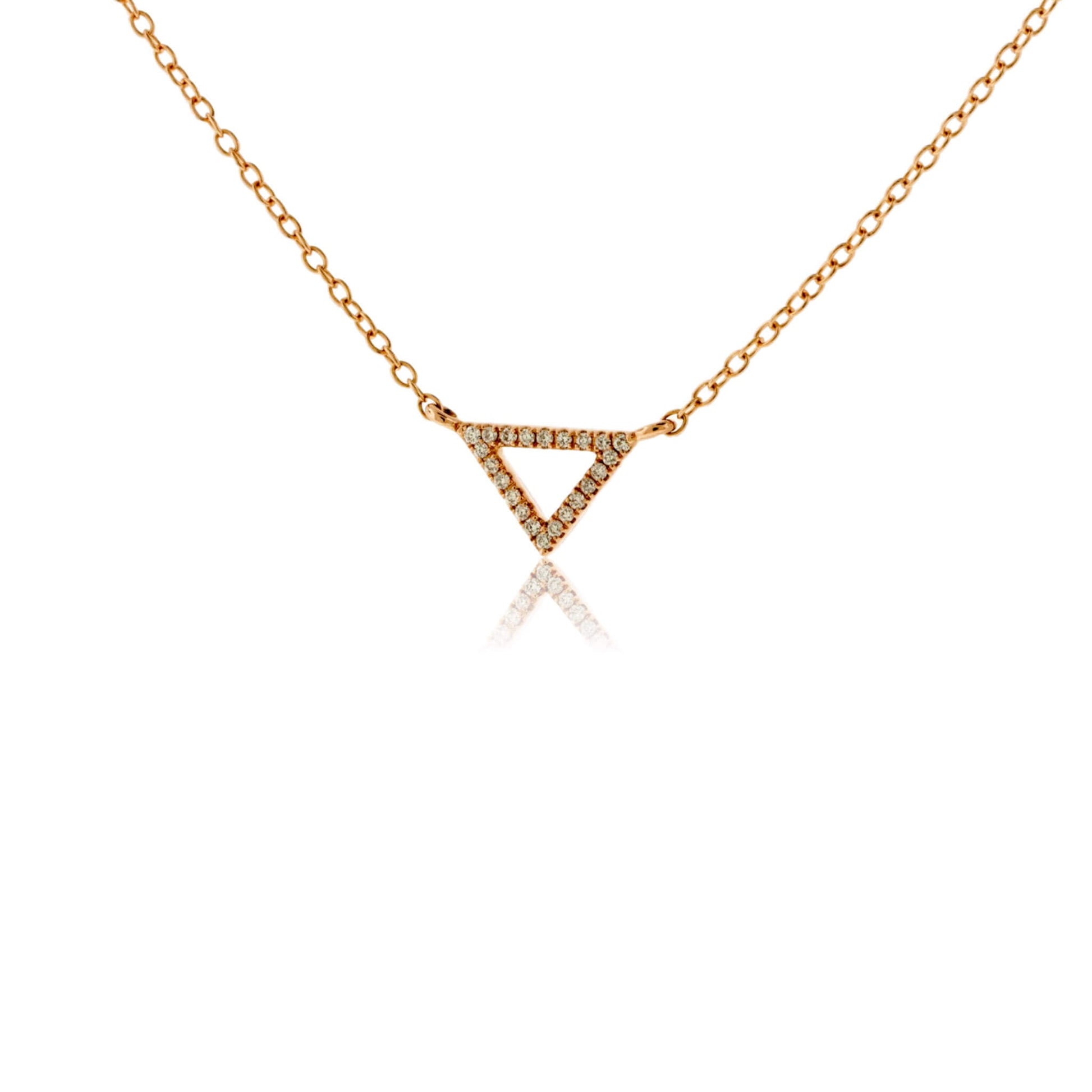 Rose Gold Diamond Triangle Necklace - Park City Jewelers
