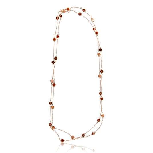 Rose Gold Faceted Garnet Necklace - Park City Jewelers