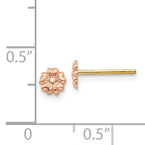 Rose Gold Flower Post Stud Earrings - Park City Jewelers