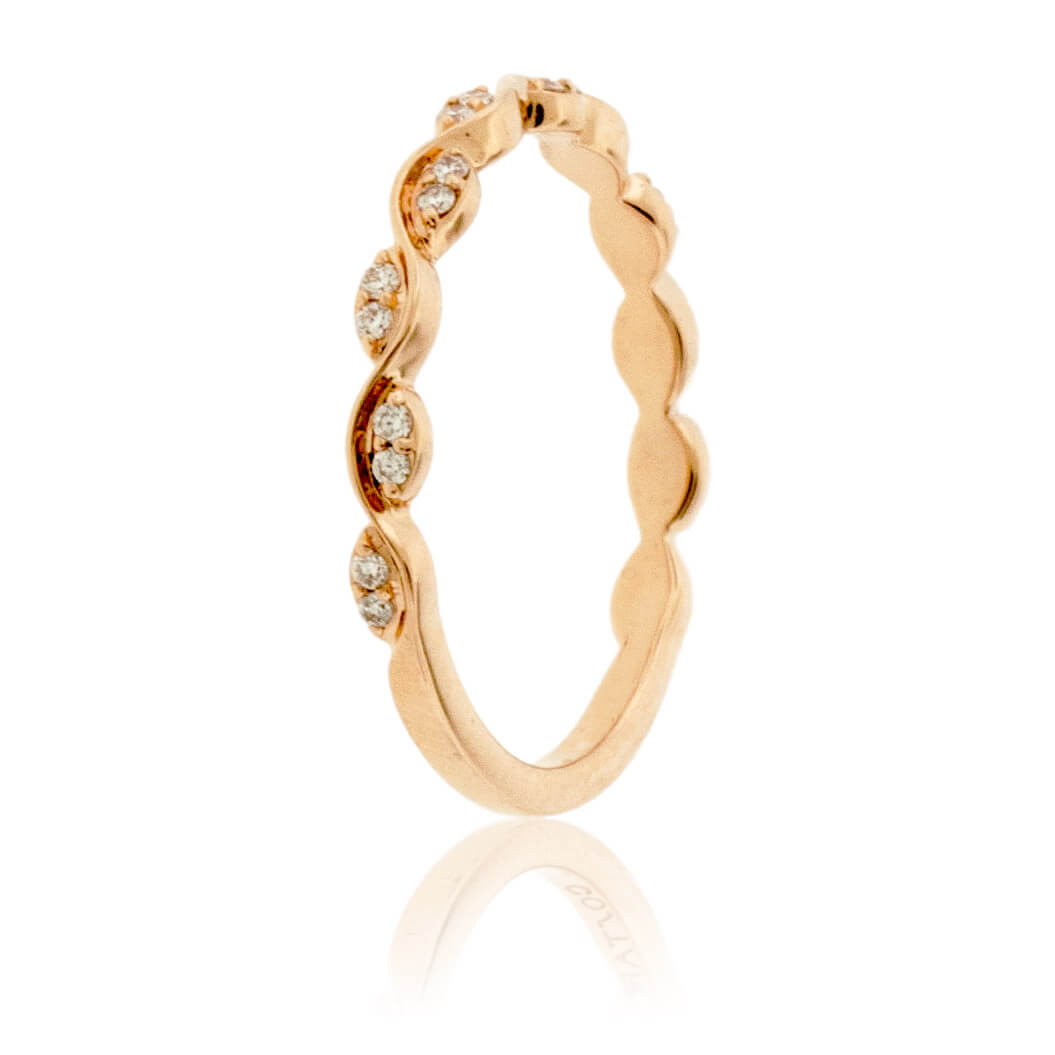 Rose Gold Marquise Shape Round Diamond Style Band - Park City Jewelers