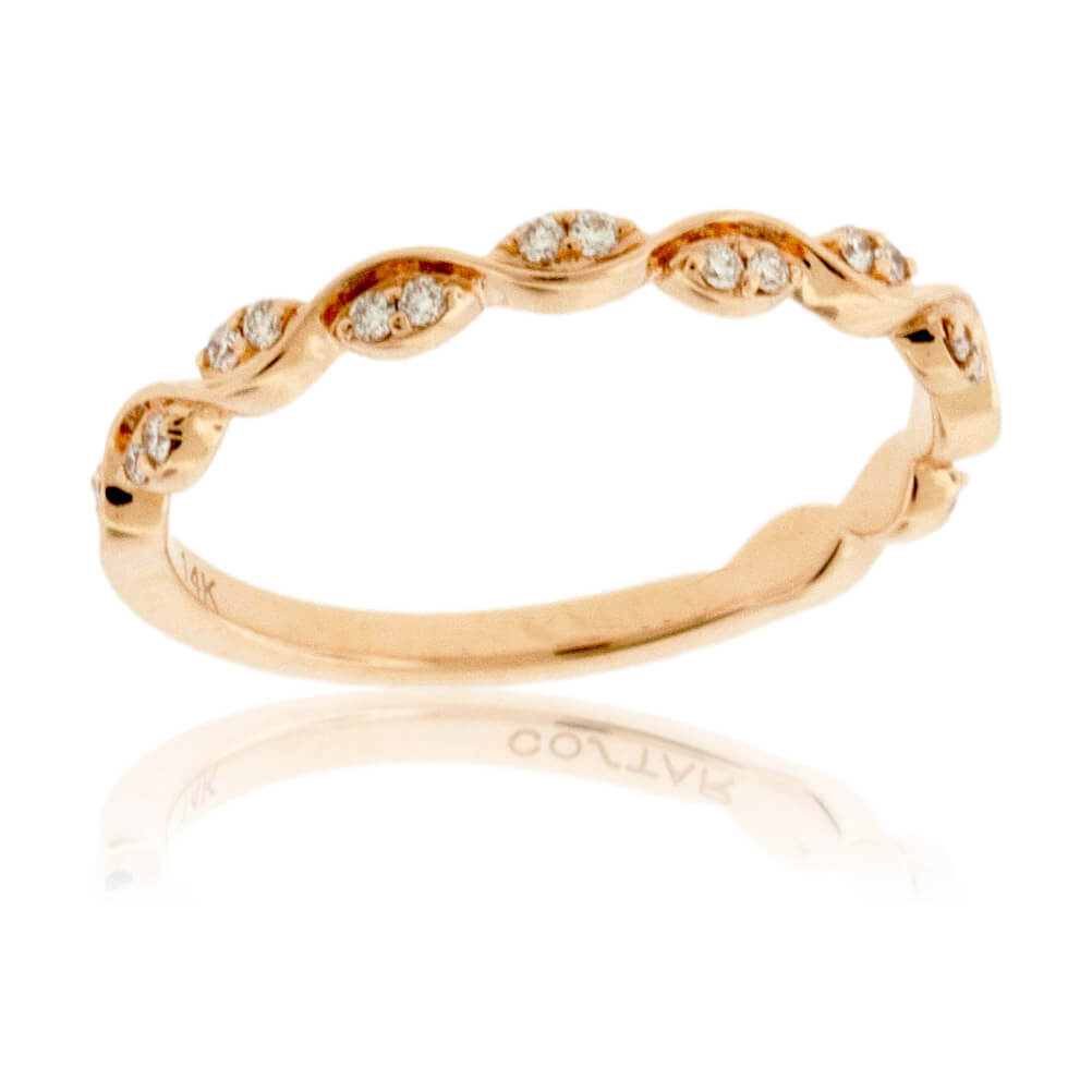 Rose Gold Marquise Shape Round Diamond Style Band - Park City Jewelers