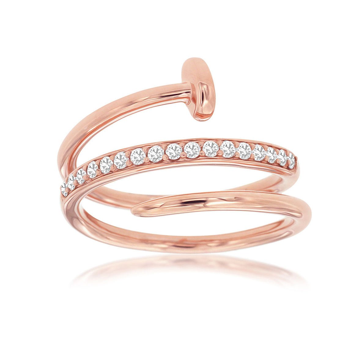 Rose Gold Nail Style Diamond Band - Park City Jewelers