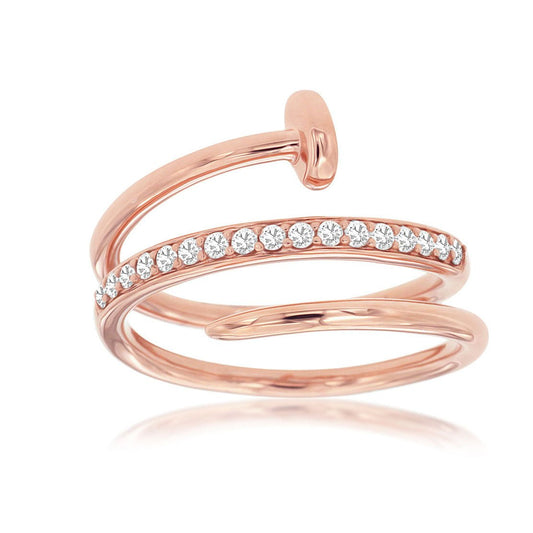 Rose Gold Nail Style Diamond Band - Park City Jewelers