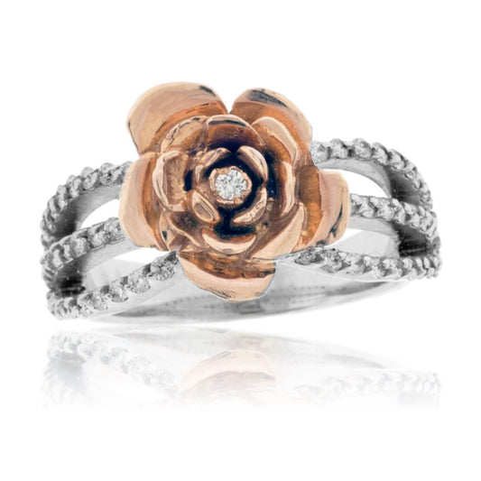 Rose Inspired Ring with Diamond Accents - Park City Jewelers