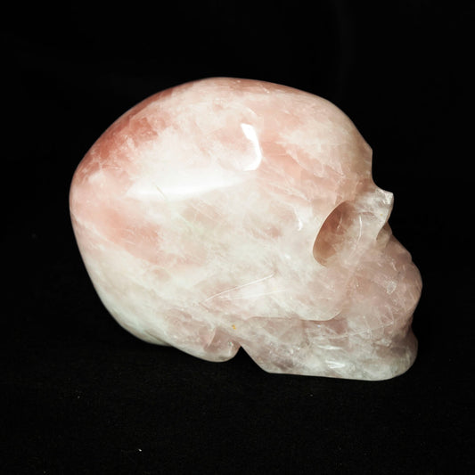 Rose Quartz 7" Skull Carving - Park City Jewelers