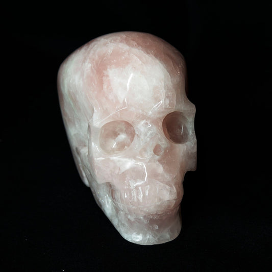 Rose Quartz 7" Skull Carving - Park City Jewelers