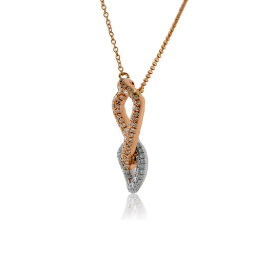 Rose & White Gold Link Style Diamond Pendant - Park City Jewelers