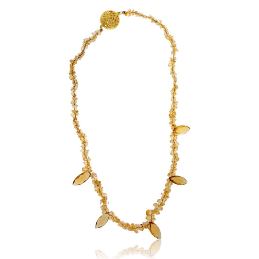 Rough Citrine Beads & Beer Quartz Necklace - Park City Jewelers