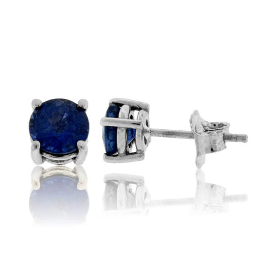 Round 5mm Blue Sapphire Stud Earrings - Park City Jewelers
