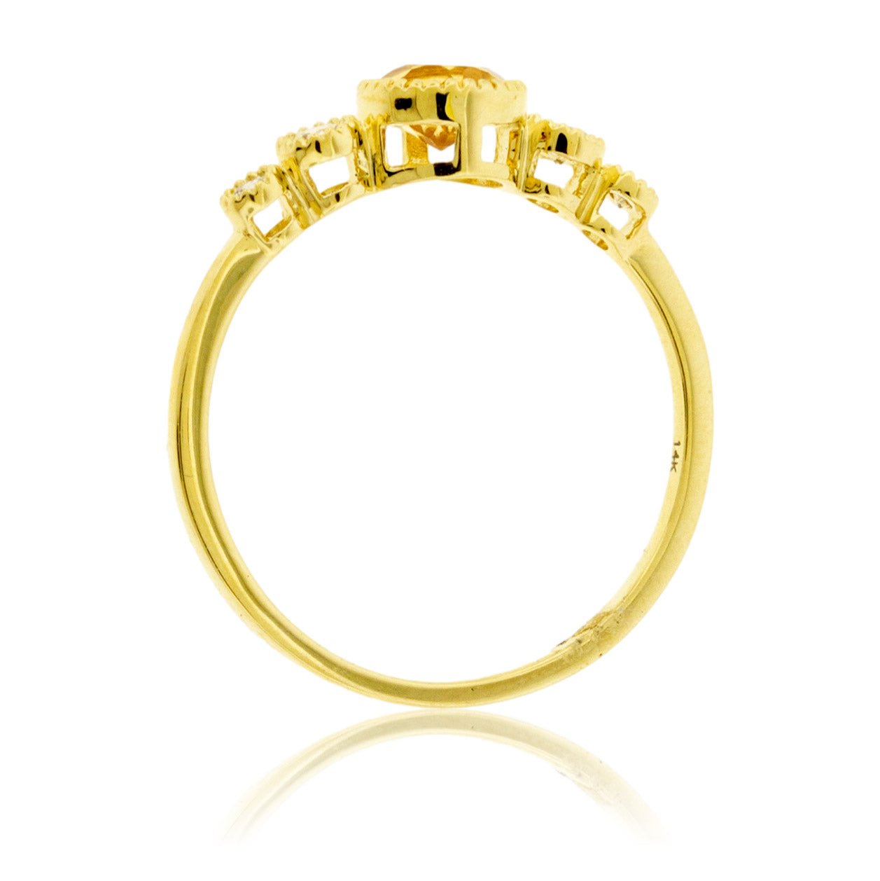 Round Citrine and Diamond Accented Ring - Park City Jewelers