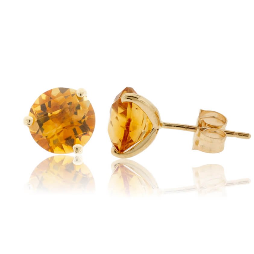 Round Citrine Stud Earrings - Park City Jewelers
